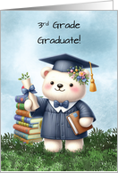 Third Grade Graduation Girl Teddy Bear Congratulations card