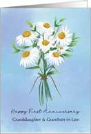 Granddaughter and Grandson in Law First Anniversary Blessings Daisies card