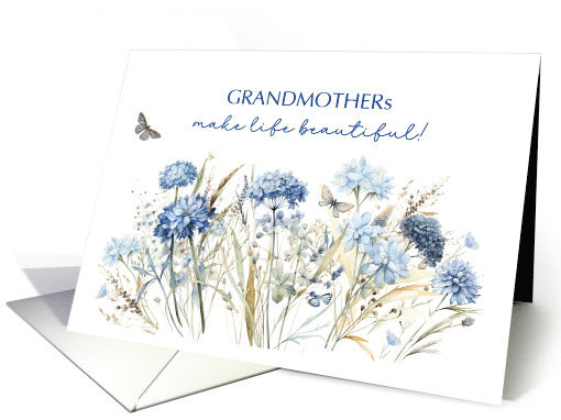 Grandma Birthday Dusty Blue Wildflowers card (1848902)