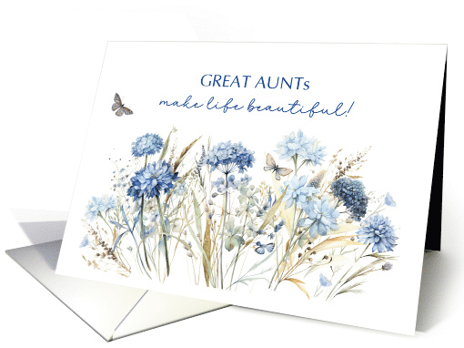 Great Aunt Birthday Dusty Blue Wildflowers card (1848924)