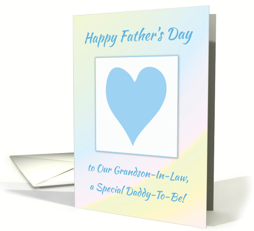 Grandson in Law Daddy to Be Fathers Day Blue Heart card (1849766)