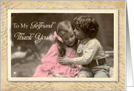 Girlfriend Thank You Vintage Sweet Kiss card