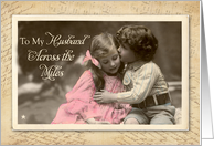Husband Across the Miles Vintage Sweet Kiss card