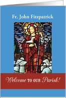 Welcome Priest to Parish Customizable Name Good Shepherd card