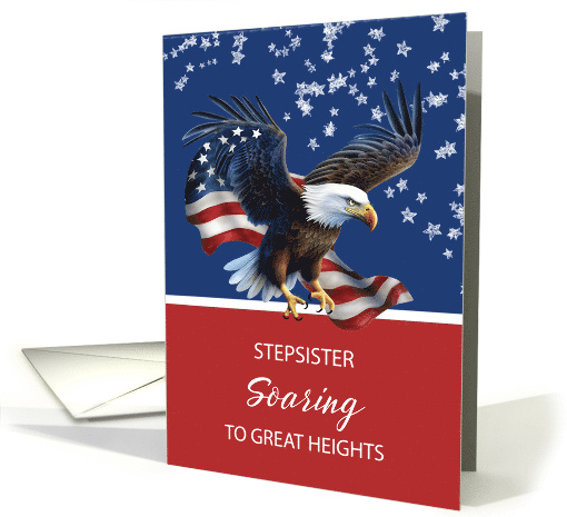 Stepsister Scout Congratulations USA Patriotic Eagle with Flag card