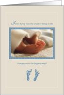 Boy Blue Baby Feet Sweet Shower Congratulations card