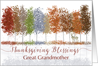 Great Grandmother Thanksgiving Religious Blessings Trees and Lone Deer card