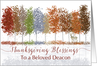 Deacon Thanksgiving Religious Blessings Trees and Lone Deer card