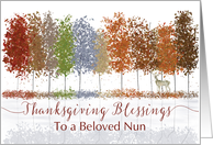 Nun Thanksgiving Religious Blessings Trees and Lone Deer card