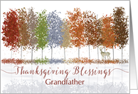 Grandfather Thanksgiving Religious Blessings Trees and Lone Deer card