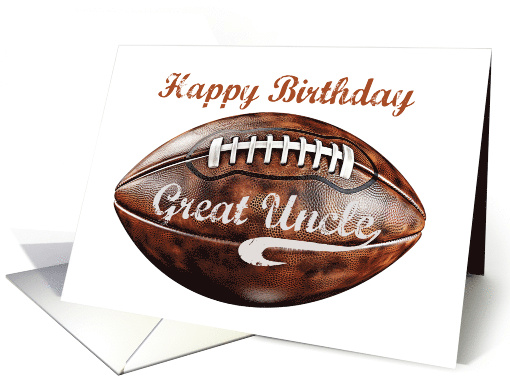 Great Uncle Birthday Grunge Large Football for Sports Fan card