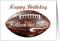 Father in Law Birthday Grunge Large Football for Sports Fan card