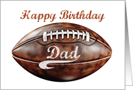 Dad Birthday Grunge Large Football for Sports Fan card