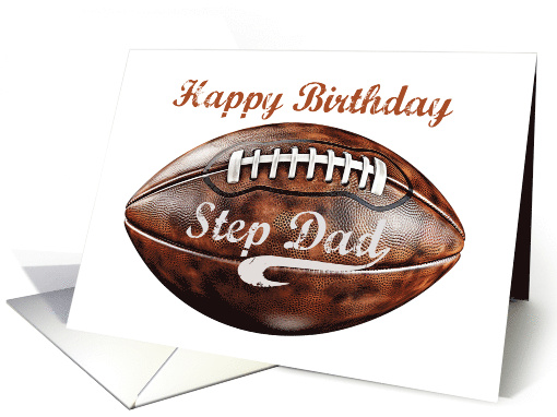 Step Dad Birthday Grunge Large Football for Sports Fan card (1870904)