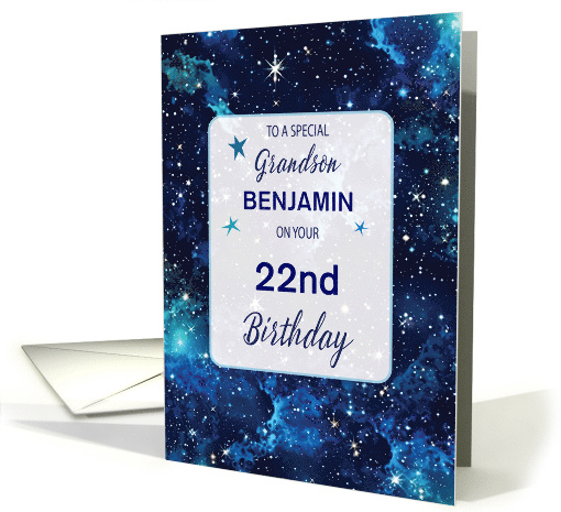 Custom Name and Age 22nd Birthday Stars in Galaxy Sky card (1871694)