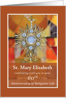 Custom Name Nun 60th Anniversary of Religious Life Monstrance Host card