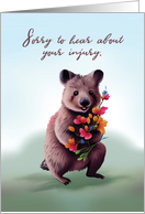 Feel Better after Injury Bear Hug with Flowers card