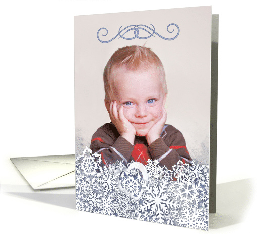 Christmas Elegant Snow Frame With Custom Photo card (1885742)
