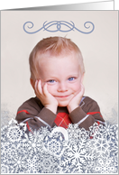 Christmas Elegant Snow Frame With Custom Photo card