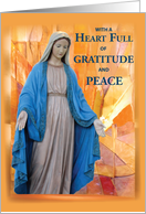 Catholic Condolence Thank You Mary with Warm Stone Background card