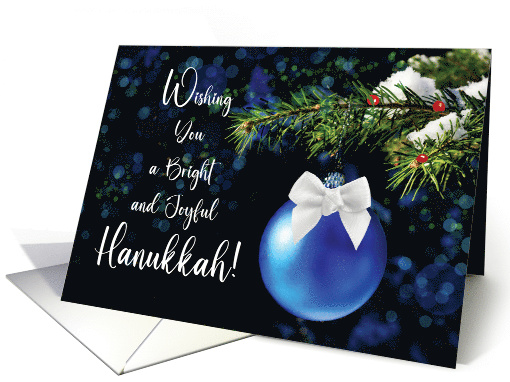 Business Hanukkah From Group Blue Ornament on Bough card (1886014)