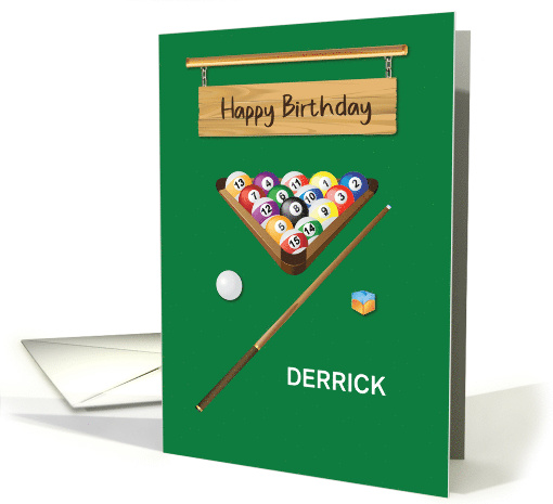 Custom Name Birthday Pool Billiards Game Fun card (1887010)