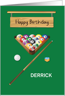 Custom Name Birthday Pool Billiards Game Fun card