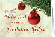 Thanks to Sanitation Worker Christmas Tree Ornament card