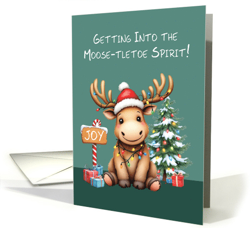 Adorable Funny Moose Christmas card (1890998)
