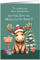 Great Grandnephew Adorable Funny Moose Christmas card