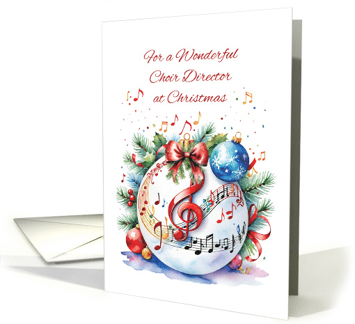 Choir Director Christmas Ornament with Music Notes card (1891908)