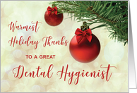 Thanks to Dental Hygienist Christmas Tree Ornament card