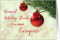 Thanks to Caregiver Christmas Tree Ornament card