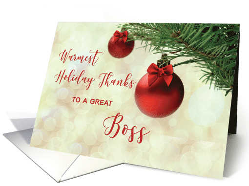 Thanks to Boss Christmas Tree Ornament card (1892712)