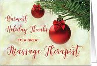 Thanks to Massage Therapist Christmas Tree Ornament card