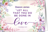 Deacon Custom Name Religious Valentines Day Love Scripture card