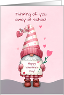 Away at College Pink Valentine’s Day Gnome card