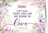 Nun Religious Valentines Day Love Scripture card