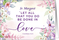 Nun Custom Name Religious Valentine’s Day Love Scripture card