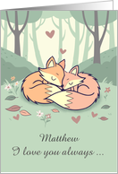 Husband Custom Name Anniversary Foxes Love Always card