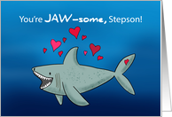 Stepson Valentines Day Shark With Hearts card