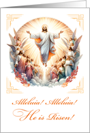 Risen Lord Radiant Resurrection Easter with Angels card