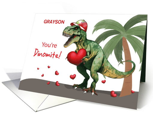 Custom Name Valentine Dinosaur card (1897168)