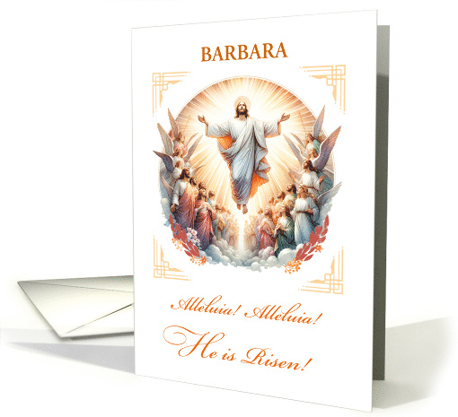 Custom Name Risen Lord Resurrection Easter with Angels card (1897530)