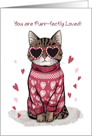 Funny Cat Wearing Sunglasses Valentines Day card