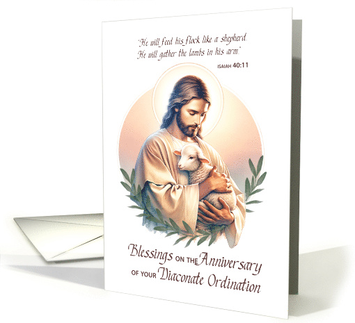 Deacon Ordination Anniversary Jesus Good Shepherd card (1897614)