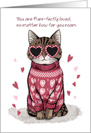 Away at School Funny Cat Wearing Sunglasses Valentine card