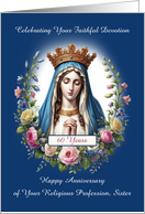 Nun 60th Anniversary of Religious Profession with Mary on Blue card