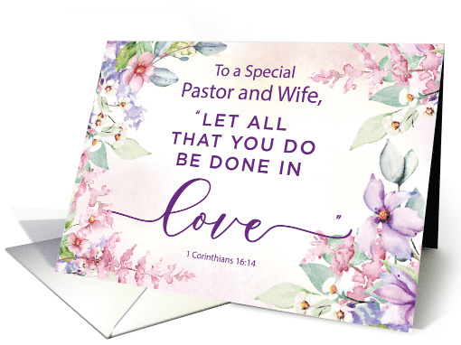 Pastor and Wife Religious Valentines Day Love Scripture card (1898050)