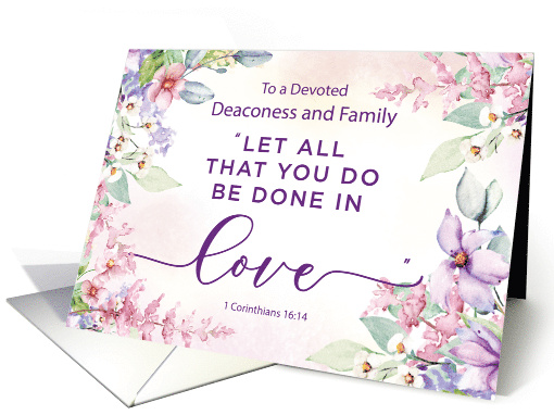 Deaconess and Family Religious Valentines Day Love Scripture card